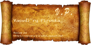 Vasváry Piroska névjegykártya