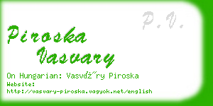 piroska vasvary business card